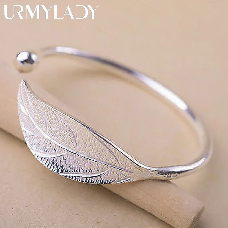 Elegant Silver Leaf Bracelet